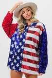 Velvet Sequin American Flag Shirt