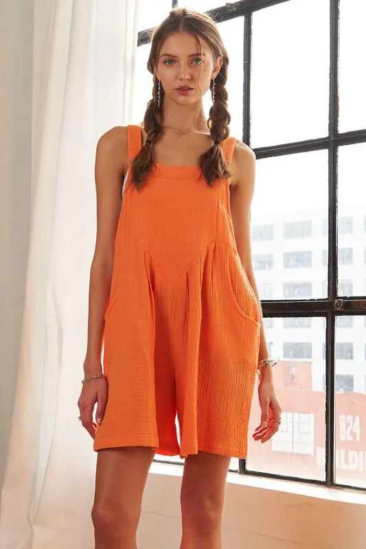 Wide Leg Overall Romper