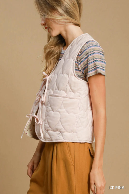 Diamond Quilted Tie-Closure Vest