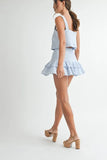 Gingham Plaid Crop Top and Mini Skirt Set