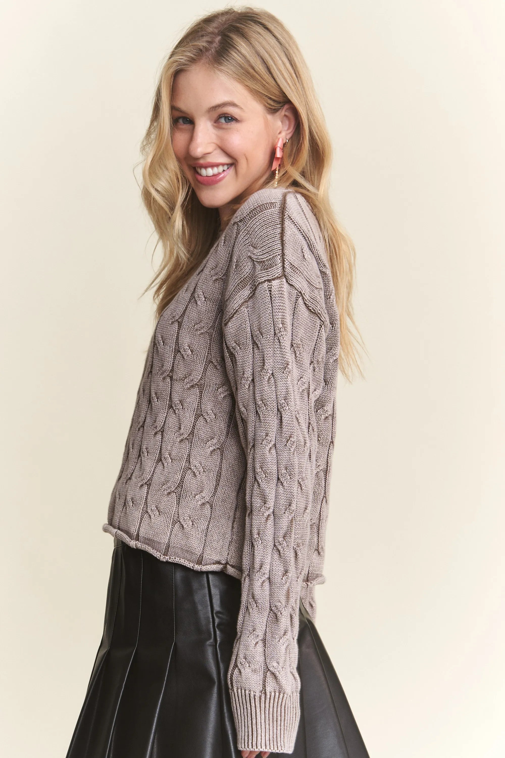 Cut Edge Detail Mineral Washed Sweater
