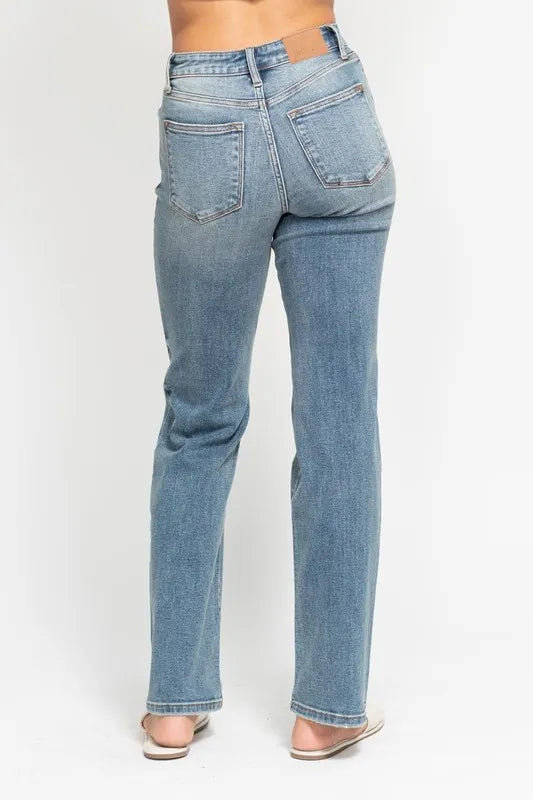 Full Size High Waist Distressed Dad Jean Plus Size