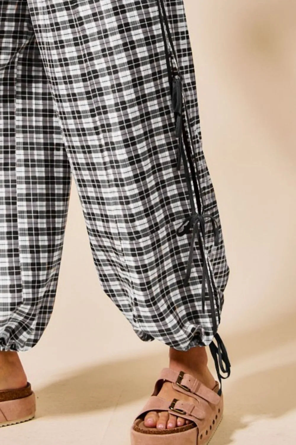 Elastic Waist Plaid Balloon Bottoms
