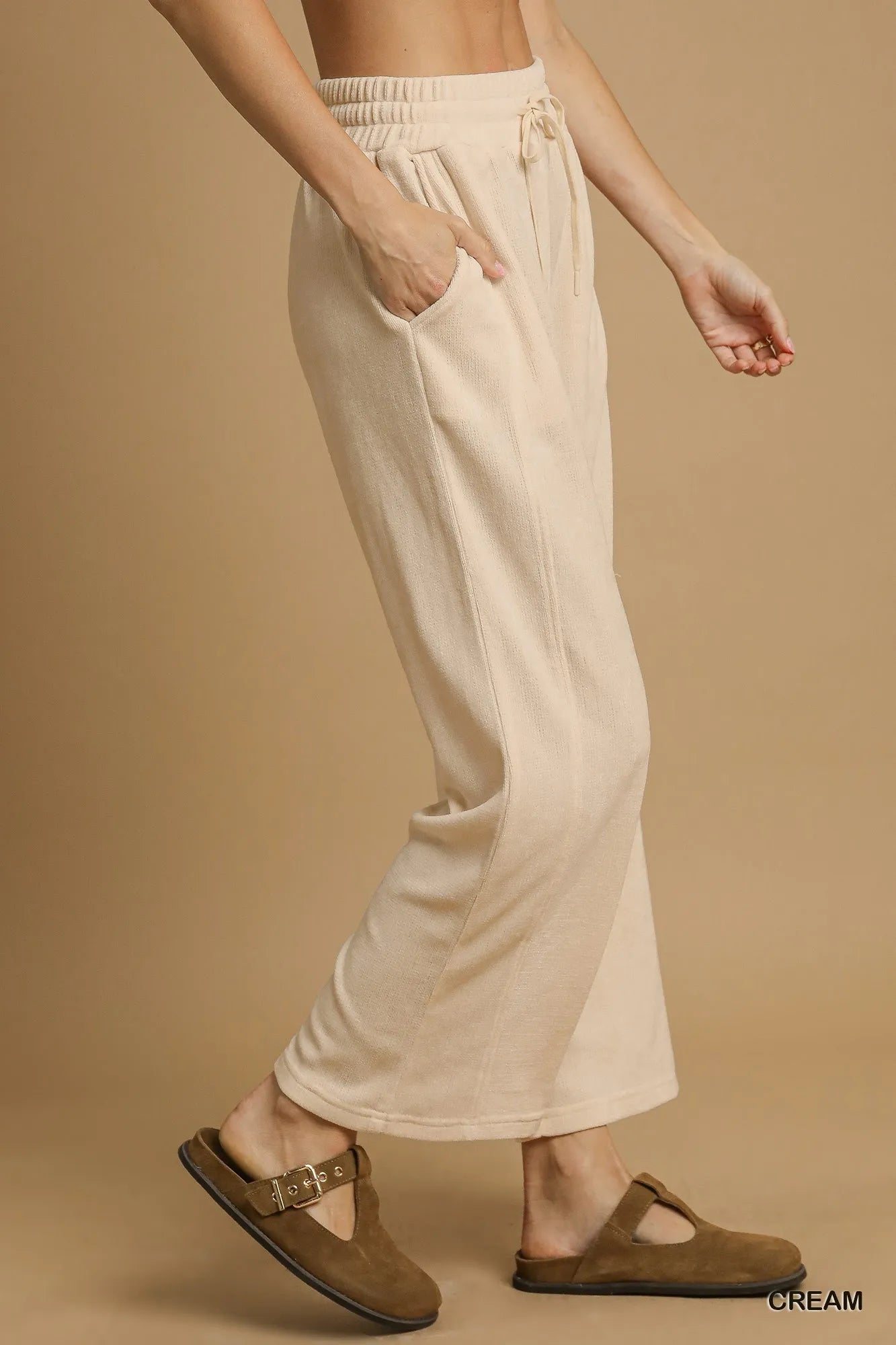 Adjustable Wide Leg Drawstring Pants