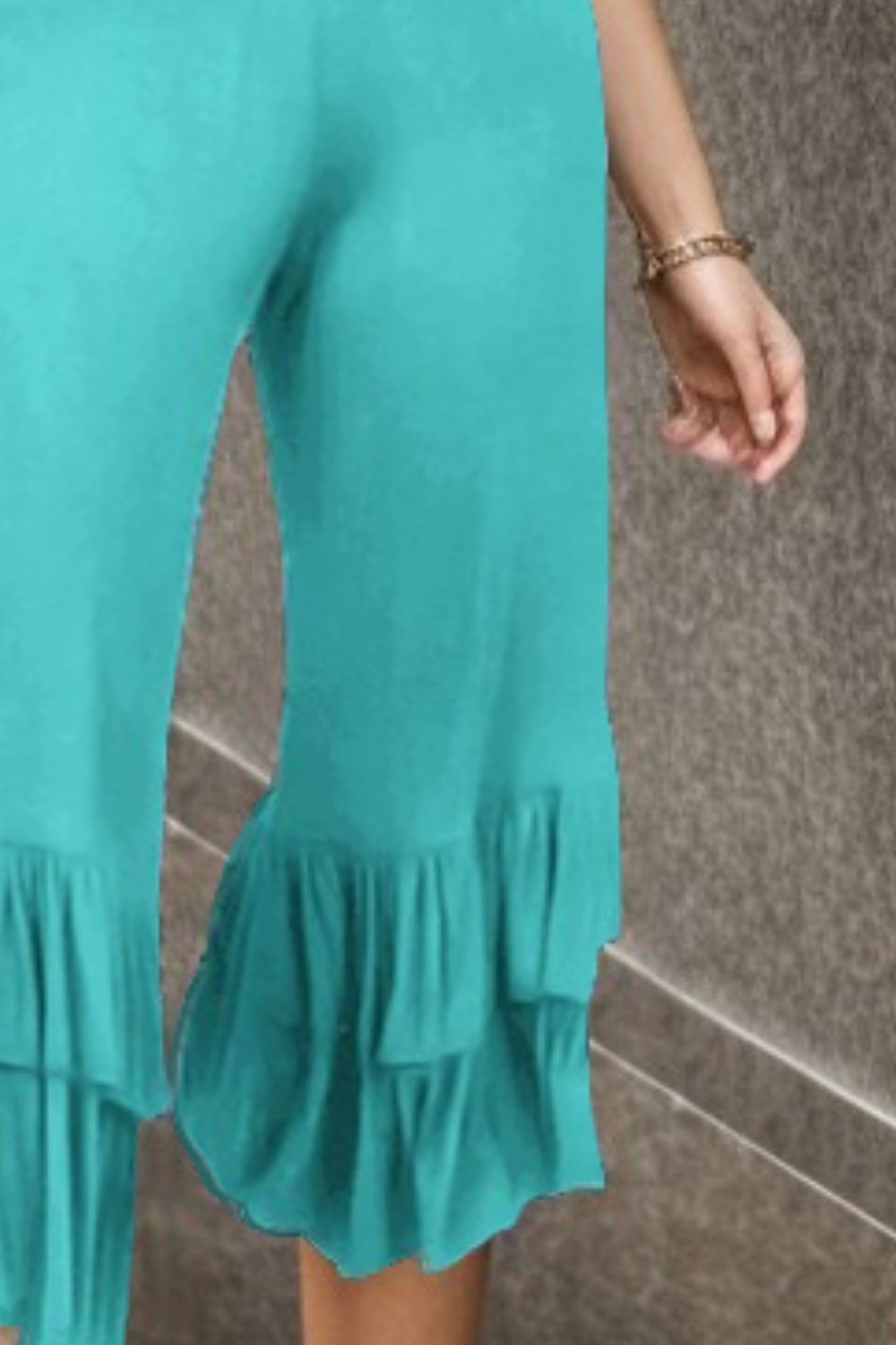 Full Size Ruffled High Waist Wide Leg Pants Plus Size