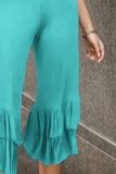 Full Size Ruffled High Waist Wide Leg Pants Plus Size