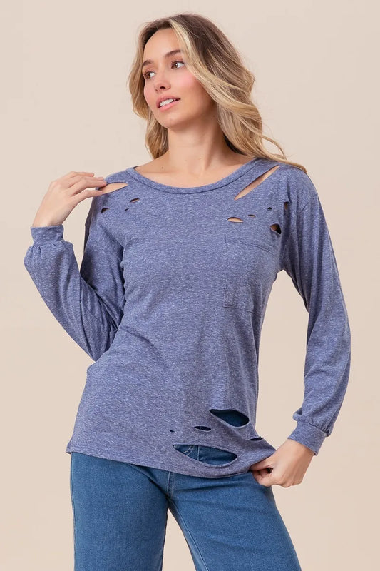 Triblend with Laser Cut Detailed T-Shirt