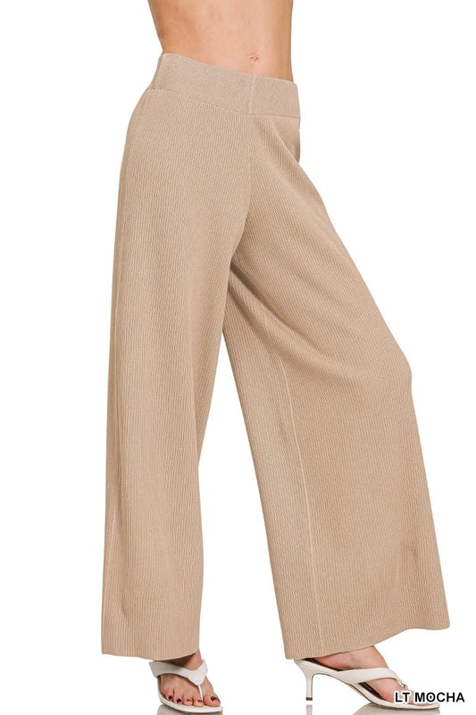 Viscose Ribbed Sweater Pants