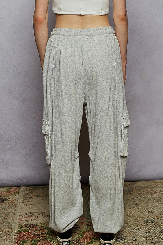 Drawstring Lace Utility Pocketed Joggers
