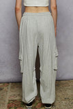 Drawstring Lace Utility Pocketed Joggers