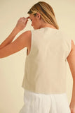Embroidered Tied Front Vest Coat