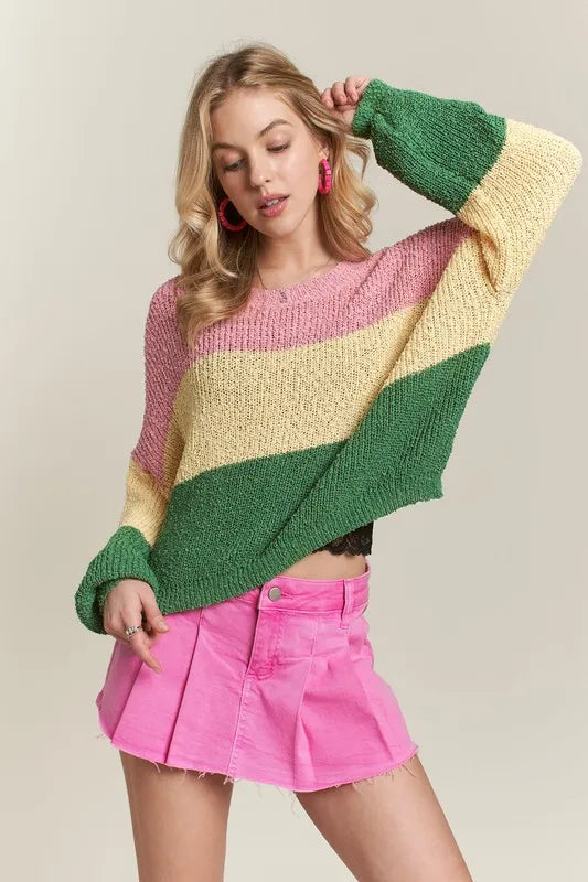 Color Block Comfy Sweater