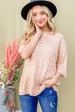 Leopard Foil Printed Half Sleeve Summer Sweater