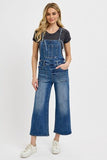 Full Size Knotted Strap Denim Overalls with Pockets Plus Size