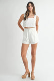 Sleeveless Crop Top and Shorts Set