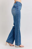 Full Size High Waist Contrast Thread Straight Plus Size