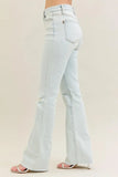 Full Size Distressed Hem Vintage Bootcut Jeans
