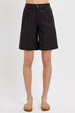 High Rise Pleated Front Shorts