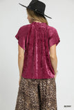 Lux Velvet Pleated Blouse
