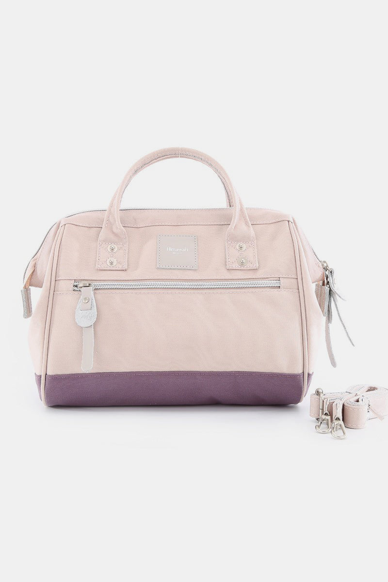 Waterproof Canvas Removable Strap Handbag - Pink/Lavender