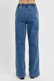 Elastic Waist Relaxed Fit Full-Length Jeans