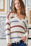 Frayed Edge Stripe Sweater