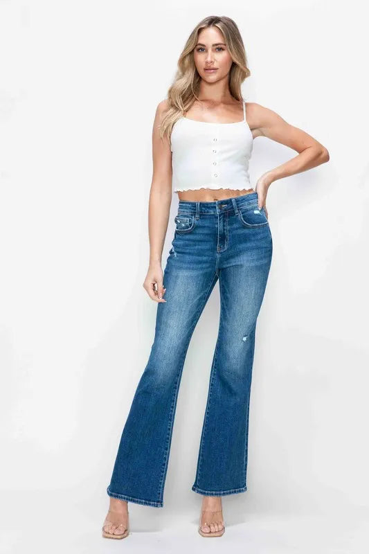 Premium High-Rise Bootcut Jeans Jeans with Pockets