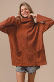 Piper Ribbed Double Pocket Turtle Neck Pullover