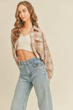 Plaid Flannel Crop Shirt Jacket