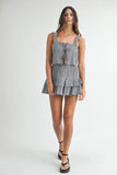 Gingham Plaid Crop Top and Mini Skirt Set