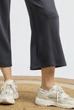 Elastic Waist Cropped Wide-Leg Sweatpants
