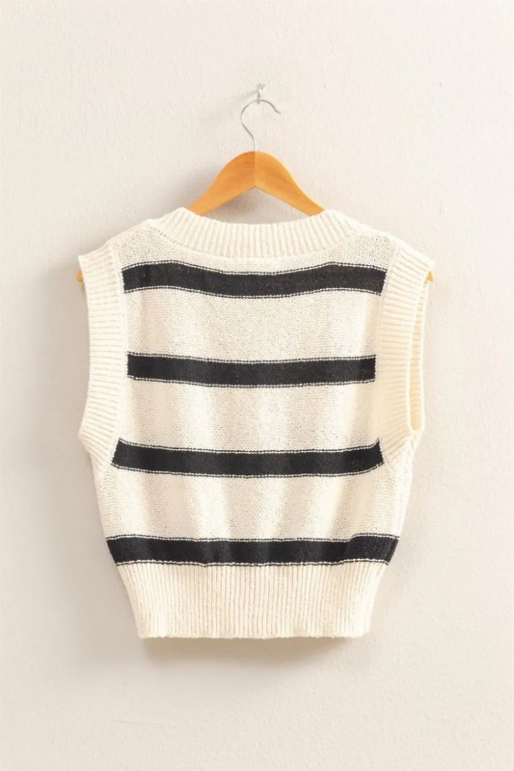 Striped V-Neck Sweater Vest