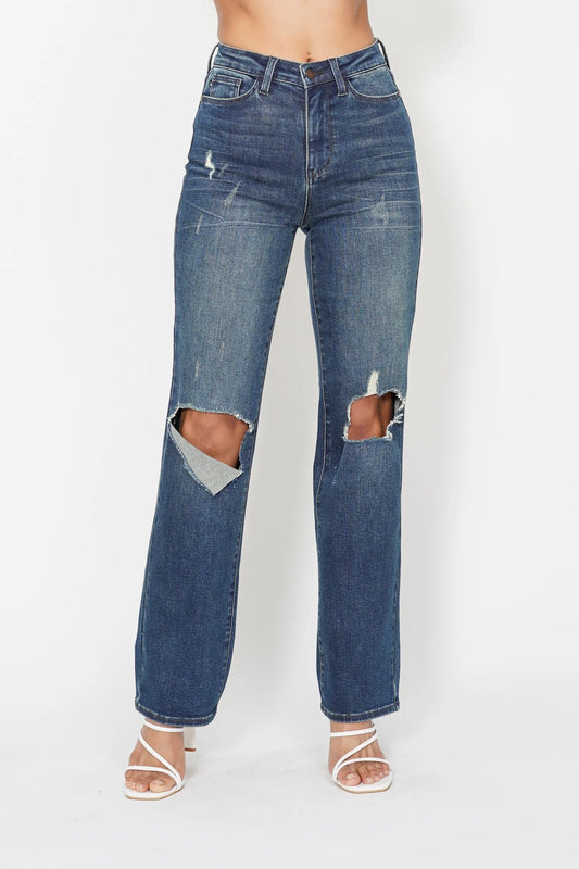 Full Size Classic Ripped Knee Vintage Jeans