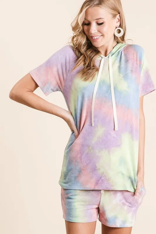 Tie Dye French Terry Hoodie Top and Bottom Set