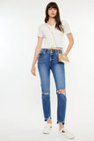 Elevated Frayed Slim Straight Denim Jeans