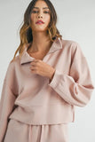 Half Zip Sweatshirt and Shorts Set