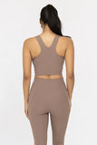 Square Neck Soft Ribbed Racerback Active Bra