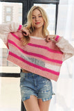 Lightweight Fabric Mix Sweater Top