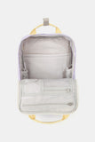 Contrast Water and Scratch-Resistant Nylon Backpack Bag - Gery