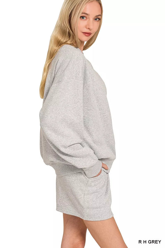 Long Sleeve Sweatshirt & Shorts Ensemble