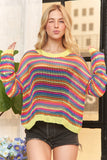 Multi Color Lightweight Sweater Top